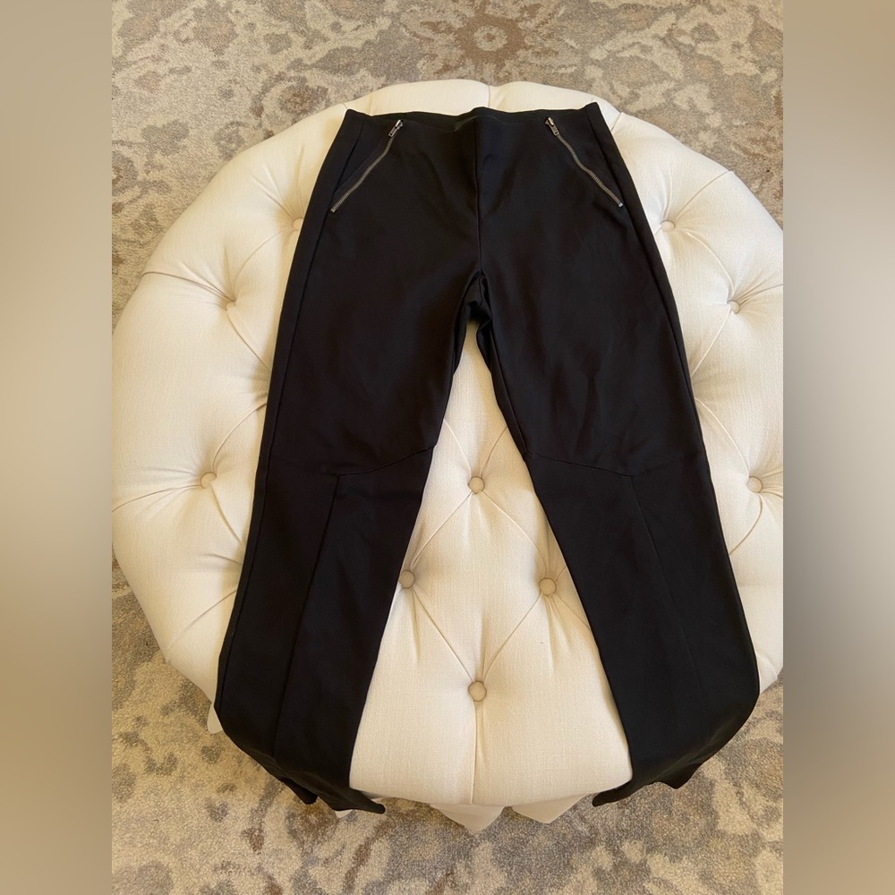 THEORY Black Dress Pants with Zippers Sz 4